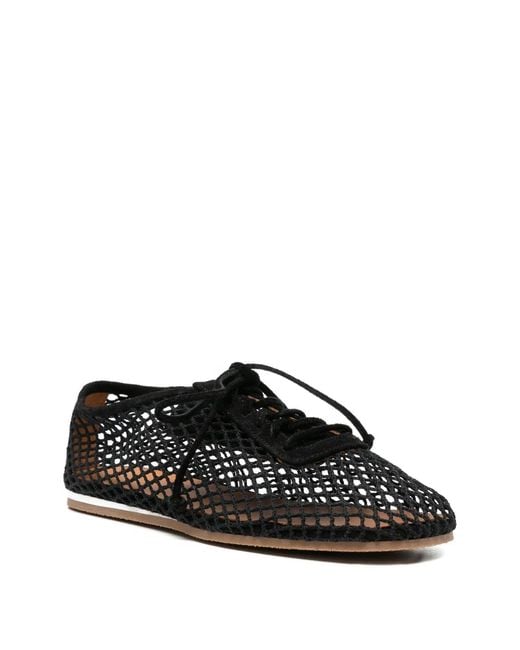 Forte_forte Black Cotton Mesh Derby Rubber Sole