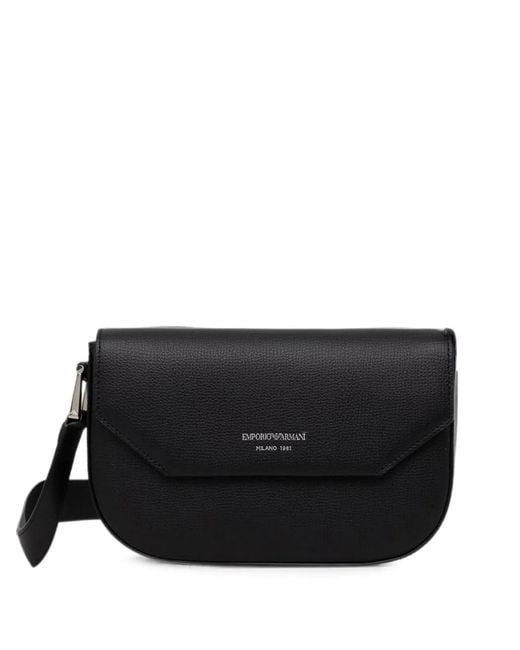 Emporio Armani Black Leather Corssbody Bag