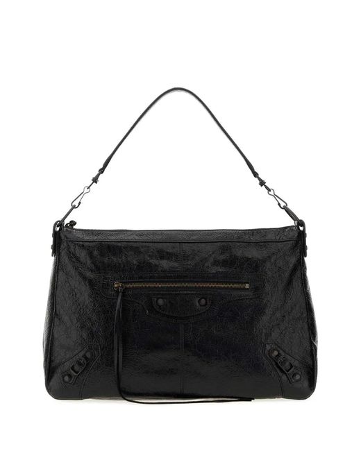 Balenciaga Black Leather Medium Le City Moto Shopping Bag for men