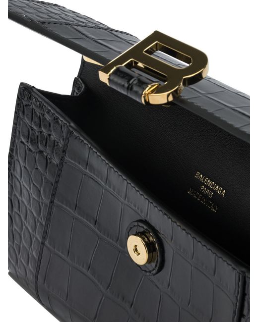 Balenciaga Black "Hourglass" Clutch Bag
