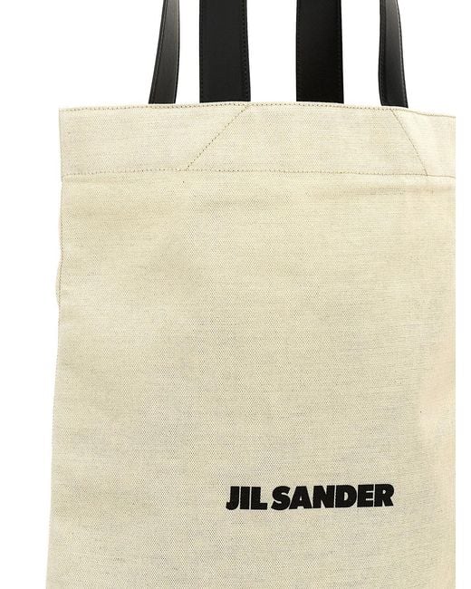 Jil Sander Natural 'Flat Shopper' Large Shopping Bag