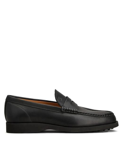 Tod's Black Leather Loafers for men