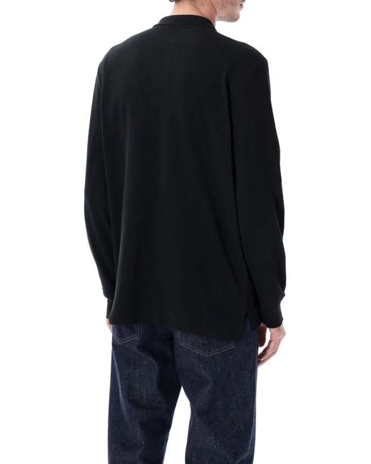 Polo Ralph Lauren Blue Long-Sleeve Cotton Piqué Polo Shirt Custom Slim-Fit for men