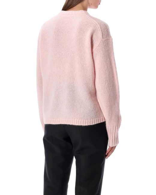 By Malene Birger Pink Brie Wool And Mohair Crewneck Sweater