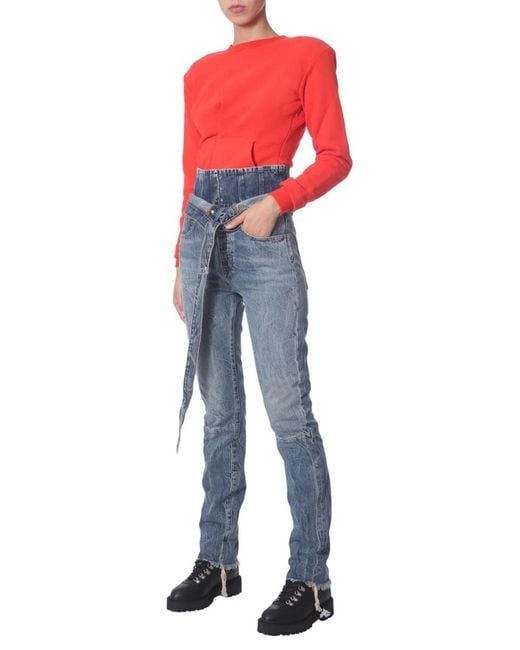Unravel Project Red Crew Neck Sweatshirt