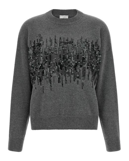 Peserico Gray Sequin Sweater