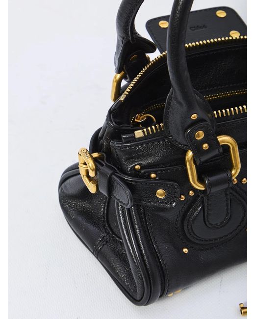 Chloé Black Stud-Embellished Padlock Shoulder Bag