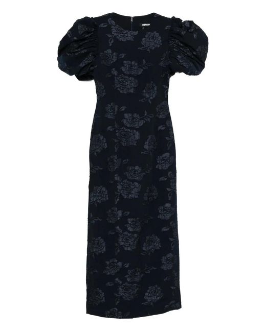 ROTATE BIRGER CHRISTENSEN Blue Rotate Jacquard Midi Dress