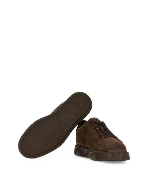 Hogan Brown Leather Flat Shoes for men
