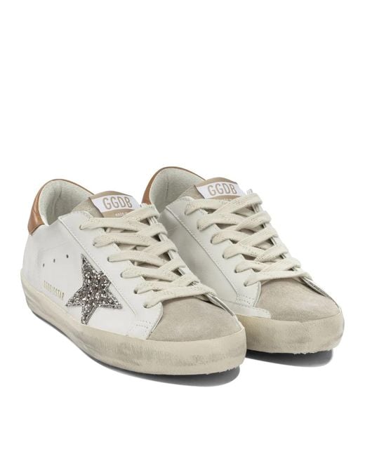Golden Goose Deluxe Brand White "Super Star" Low-Top Sneakers