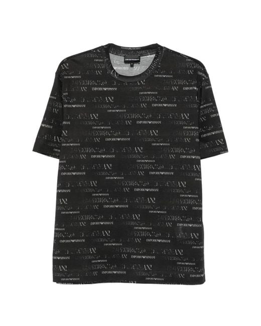 Emporio Armani Black Printed T-Shirt for men
