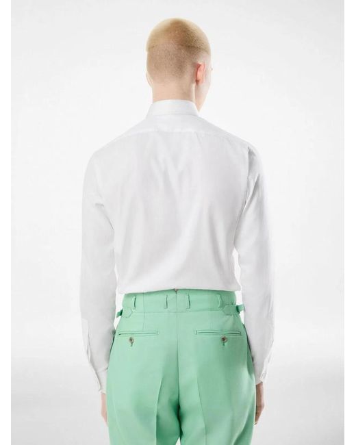Tom Ford White Cotton And Silk Classic Fit Shirt for men