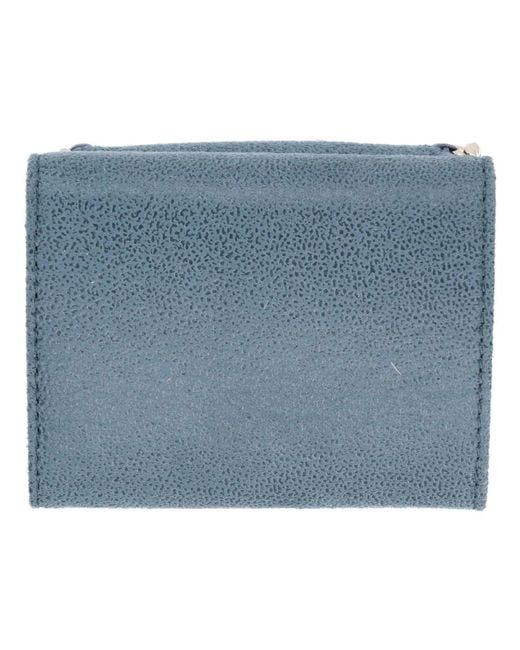 Stella McCartney Blue Light Falabella Trifold Wallet With Chain