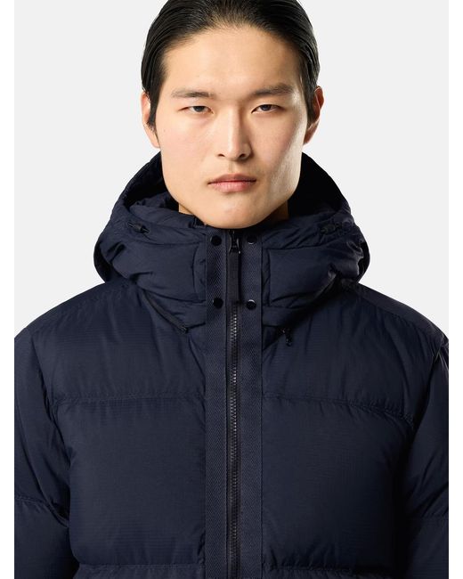 Stone Island Blue Matt Ripstop Cordura Hooded Down Jacket for men