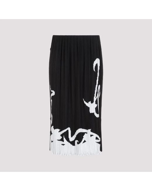 Lanvin Black Pleated Long Skirt
