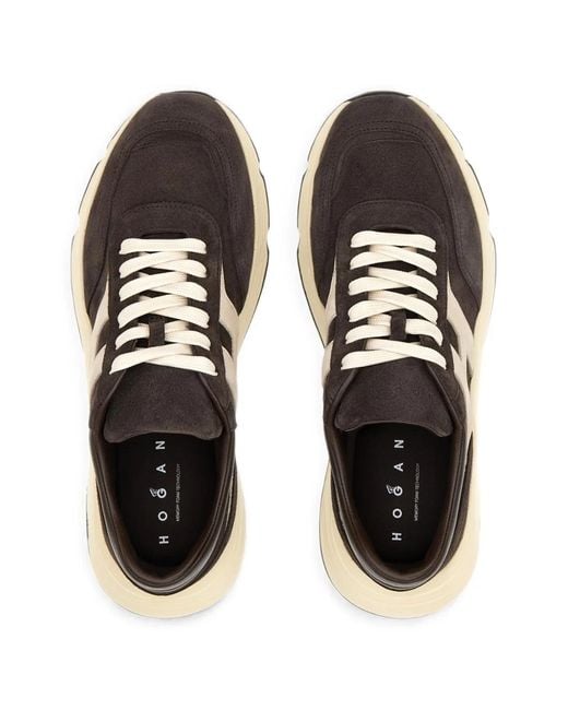 Hogan Brown Hyperlight Allacciato H Trainers – – Leather – for men