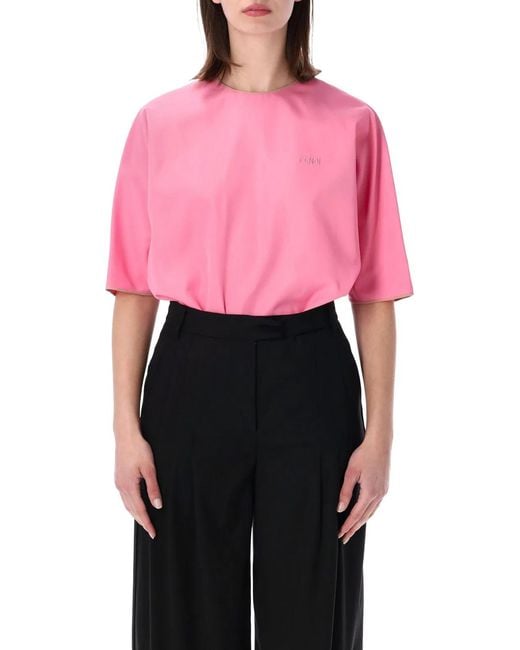 Fendi Pink Viscose Blend Bodysuit
