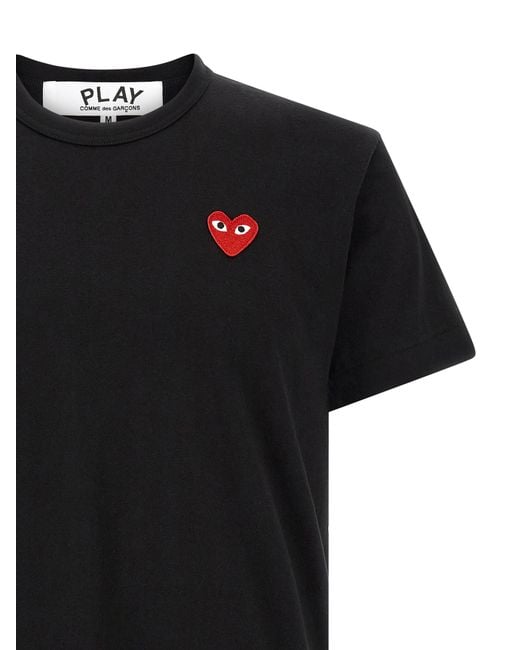 COMME DES GARÇONS PLAY Black Cotton T-Shirt for men