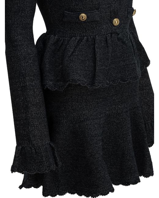 Self-Portrait Black Short Knit Dress