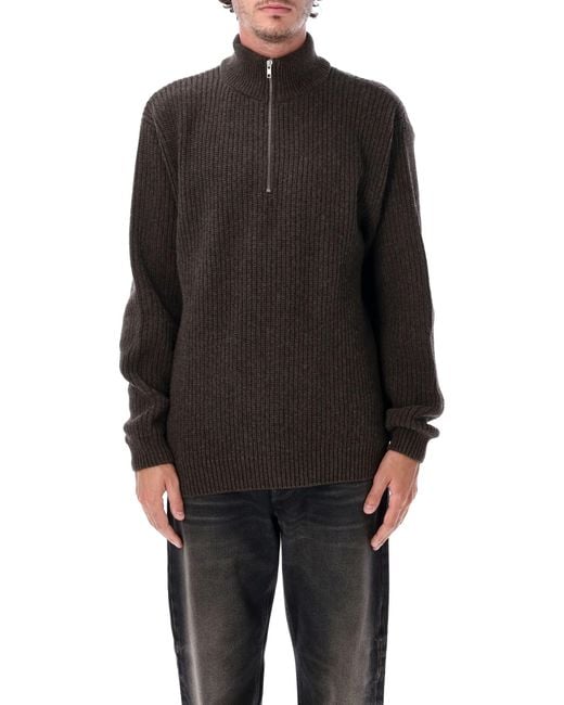 COLORFUL STANDARD Black Recycled Merino Wool Quarter Zip Sweater