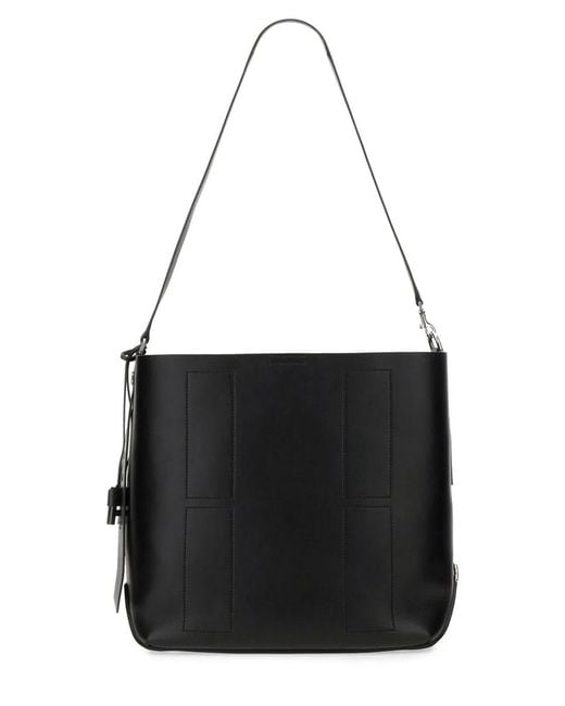 Hogan Black Hocket Medium Leather Hobo Bag