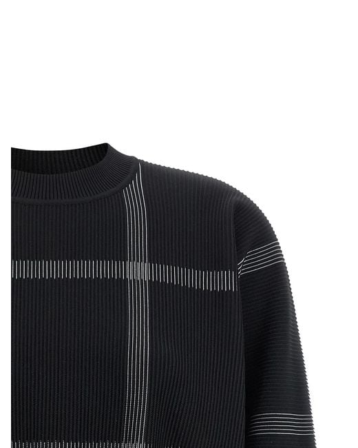 Pleats Please Issey Miyake Black 'Crossing Knit' Sweater