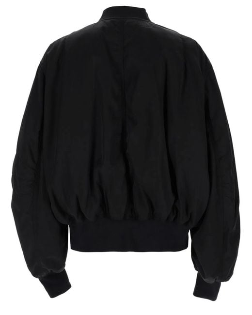 The Attico Black Bomber Jacket With Pocket