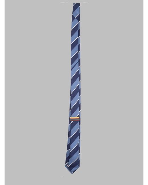 Paul Smith Blue Striped Silk Tie for men