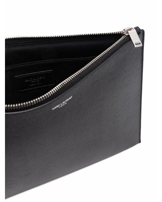 Saint Laurent Black Zip Tablet Pouch for men