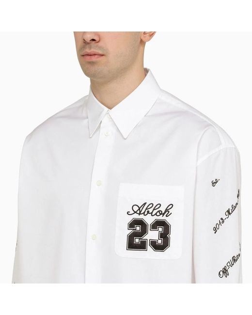 Off-White c/o Virgil Abloh White Logo Cotton Overshirt for men