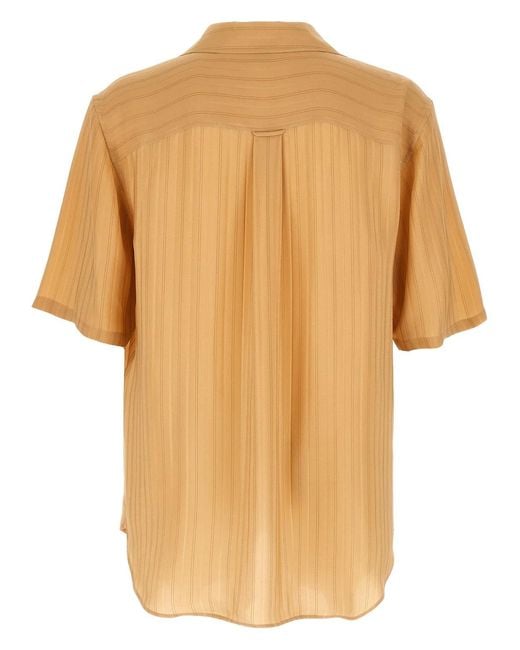 Saint Laurent Natural Striped Silk Shirt for men