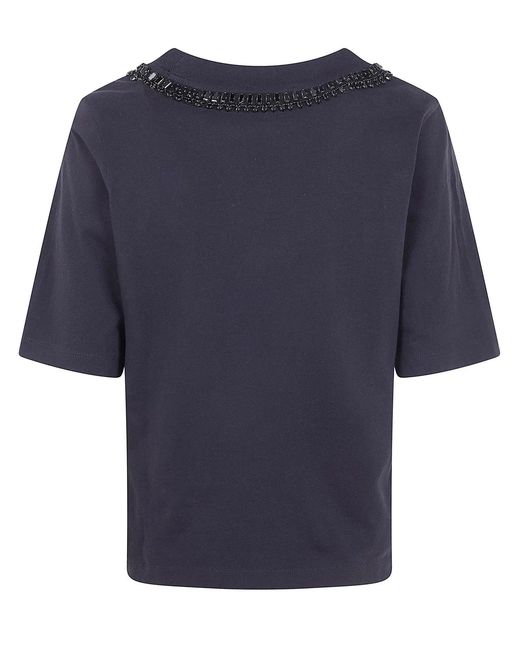 Seventy Blue Jersey Cotton Embroidered T-Shirt