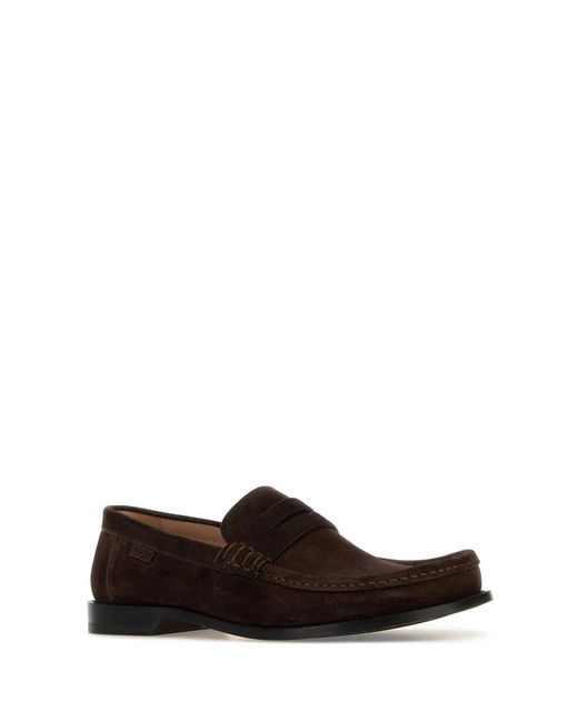 Loewe White Dark Suede Campo Loafers for men