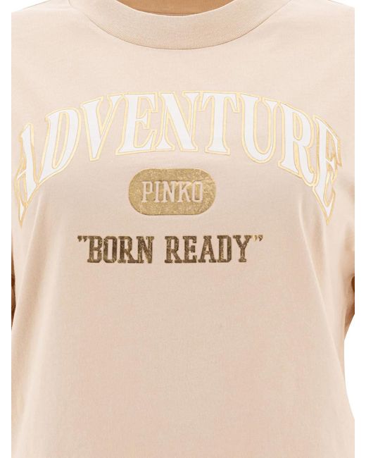 Pinko Natural Cotton Logo T Shirt