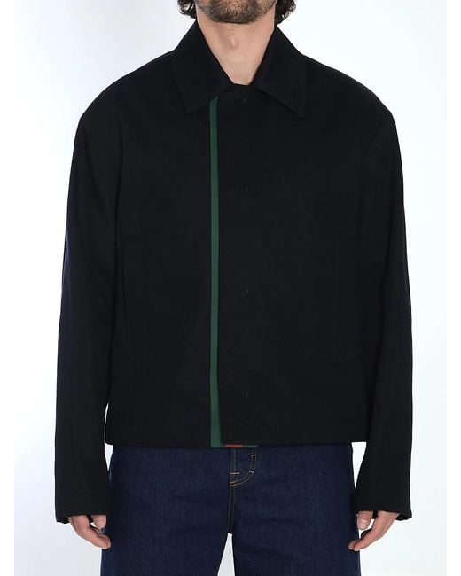 Gucci Blue Cotton Gabardine Jacket for men
