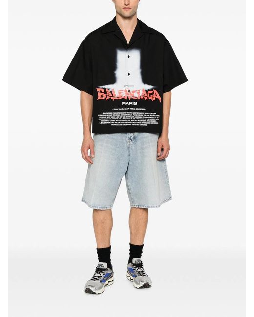 Balenciaga Blue Denim Shorts for men