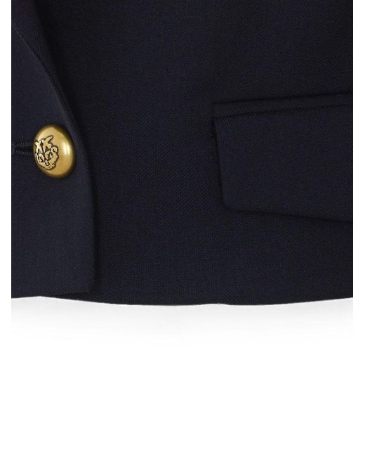 Pinko Blue Polyester Viscose Jacket