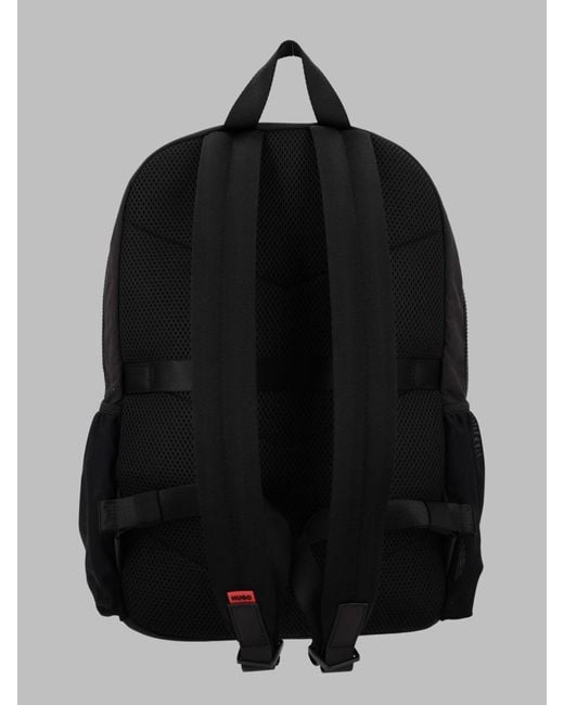 HUGO Black Logo-Detail Backpack for men