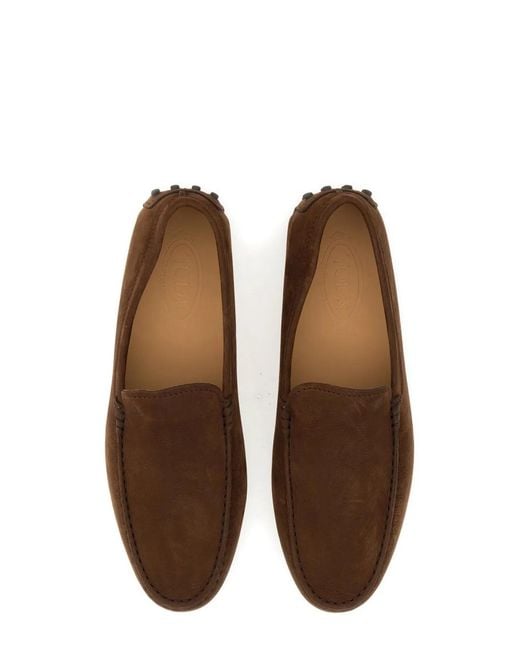 Tod's Brown Rubberized Moccasin for men
