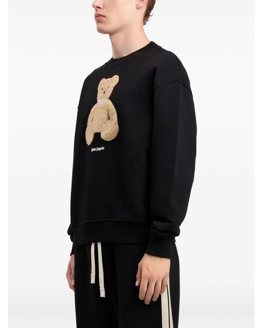 Palm Angels Black Bear Crewneck Sweatshirt for men