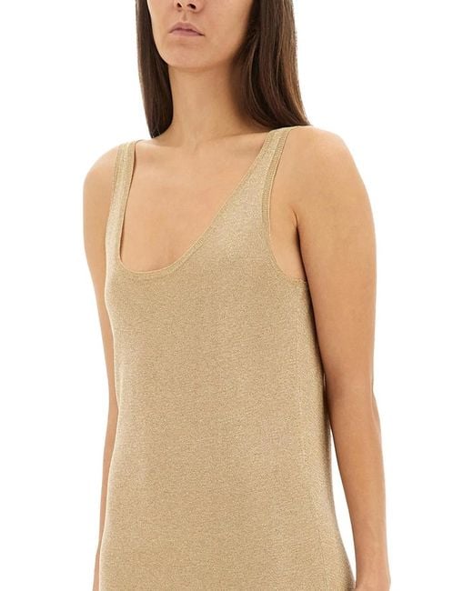 Saint Laurent White Lurex Knit Dress
