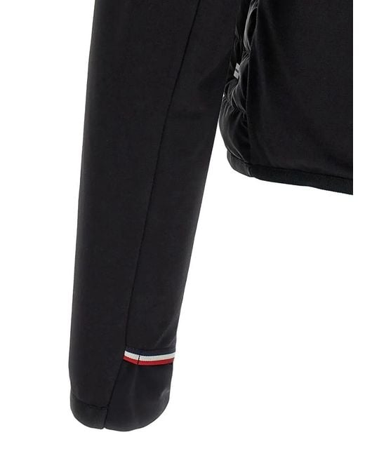 Moncler Black Cardigan With Padded Front Panel for men