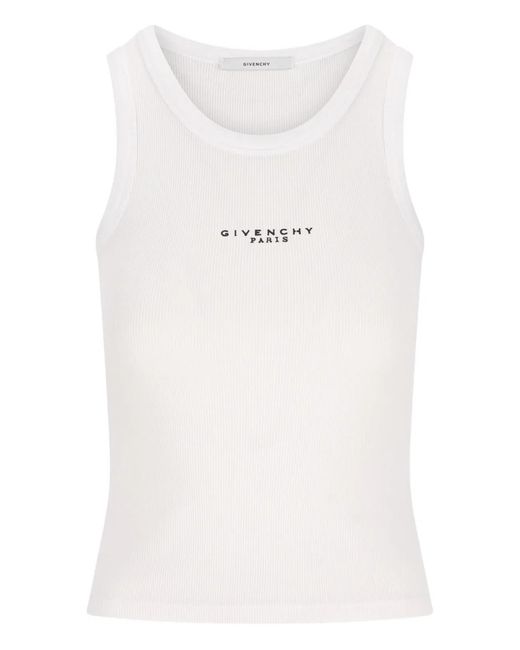 Givenchy White Slim-Fit Cotton Tank Top With Paris Print