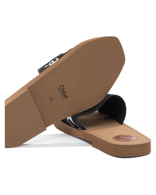 Chloé Black "Woody" Slides