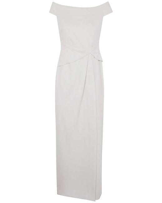 Ralph Lauren White Saran Short Sleeves Gown