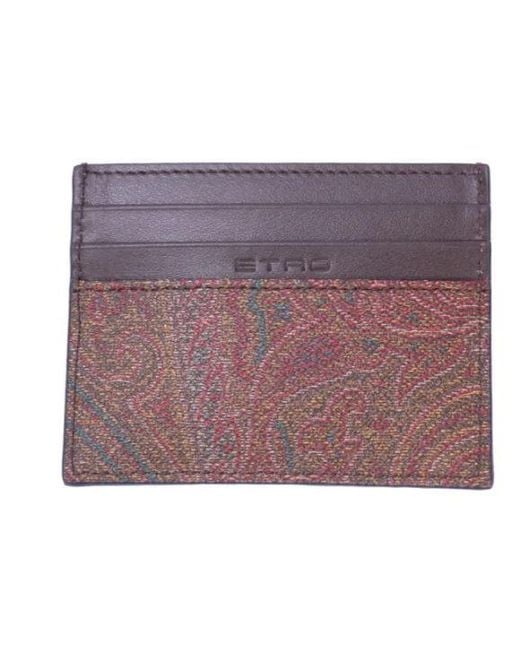 Etro Pink Essential Leather Pouch