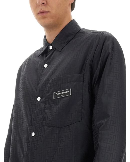 Balmain Black Jacket With Logo for men