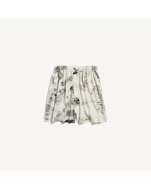 Balenciaga White Pyjama Shorts for men