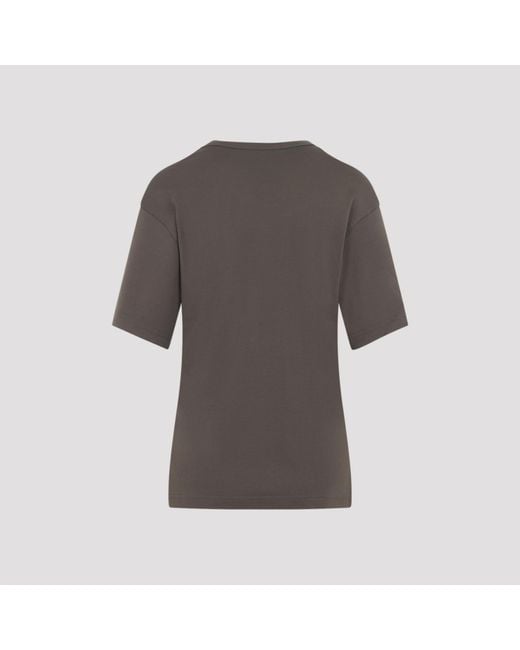Lemaire Gray Carob Cotton Ribbed T-Shirt