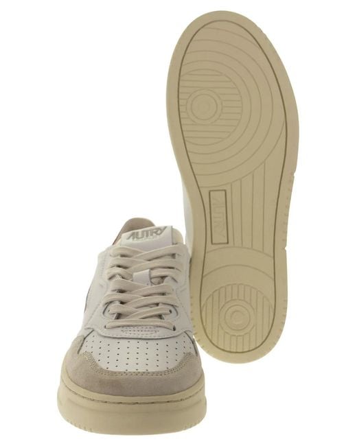 Autry White Medalist Low Leather And Suede Sneakers for men